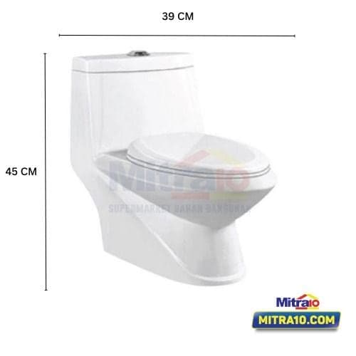 Ceramax Kloset Duduk Satu Bagian FSA 0077 42cm x 74cm x 71cm Putih visual 2