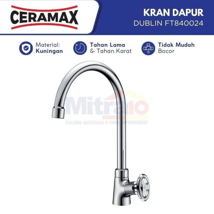 Ceramax Kran Wastafel Chrome Cuci Piring Dapur Dublin FT840024 visual 2