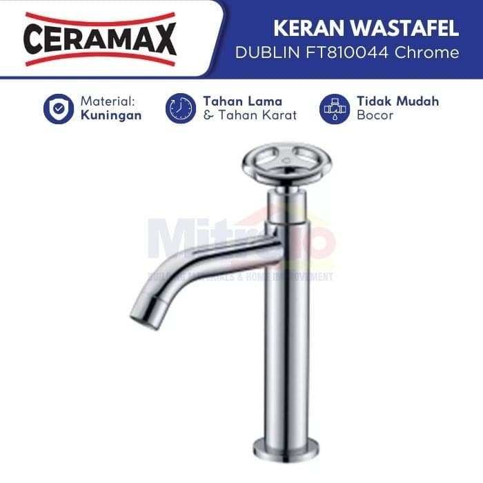 Ceramax Kran Wastafel Chrome Dublin FT810044 visual 2