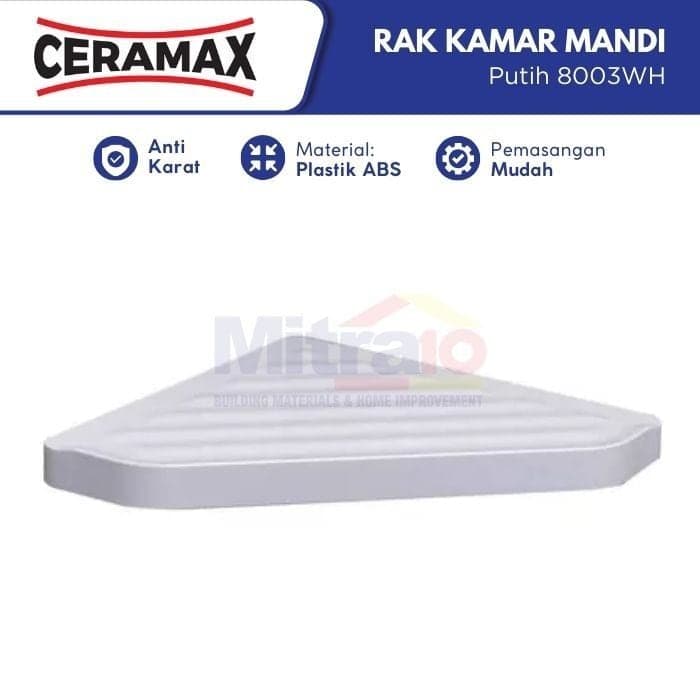 Ceramax Rak Sudut Plastik 8003WH Putih visual 2
