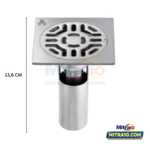 Ceramax Saringan AIr Lantai SP-RD113A 100 × 100 × 136MM Silver visual 2