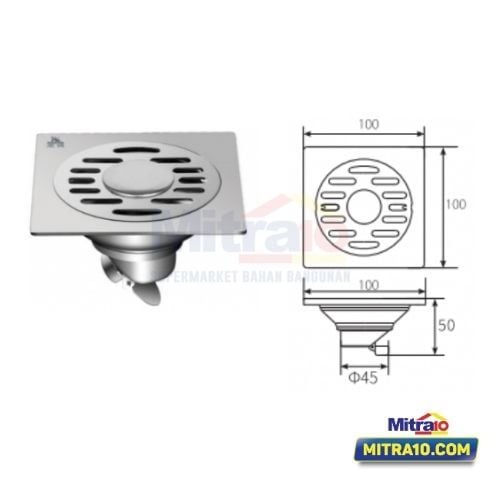 Ceramax Saringan AIr Lantai SP-RD202A 100 × 100 × 50MM Silver visual 2
