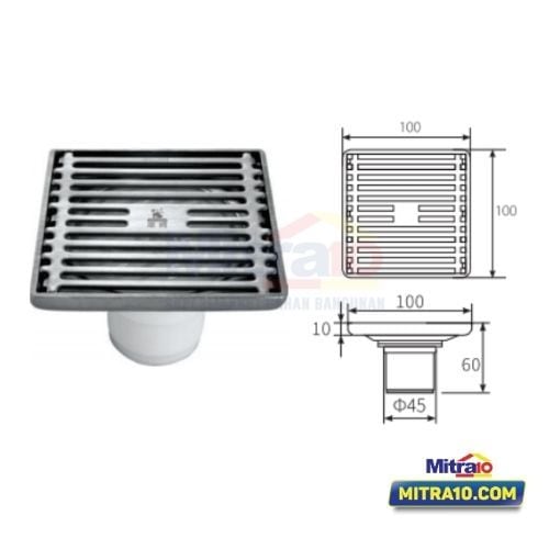 Ceramax Saringan AIr Lantai SP-RD205C 100 × 100 × 60MM Silver visual 2