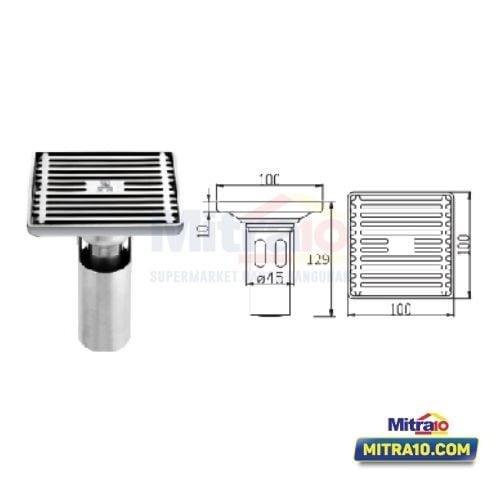 Ceramax Saringan AIr LantaiSP-RD109A 100 × 100 × 129MM Silver visual 2