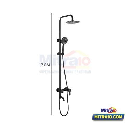 Ceramax Seri Geya Shower Tiang Kolom SPR5006 Matt Black visual 2