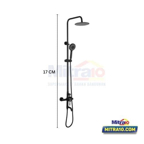 Ceramax Seri Glara Shower Tiang Kolom SPR5001 Matt Black visual 2
