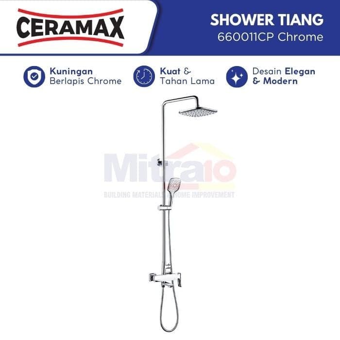 Ceramax Shower Tiang Chrome Kolom 660011CP (Set) visual 2