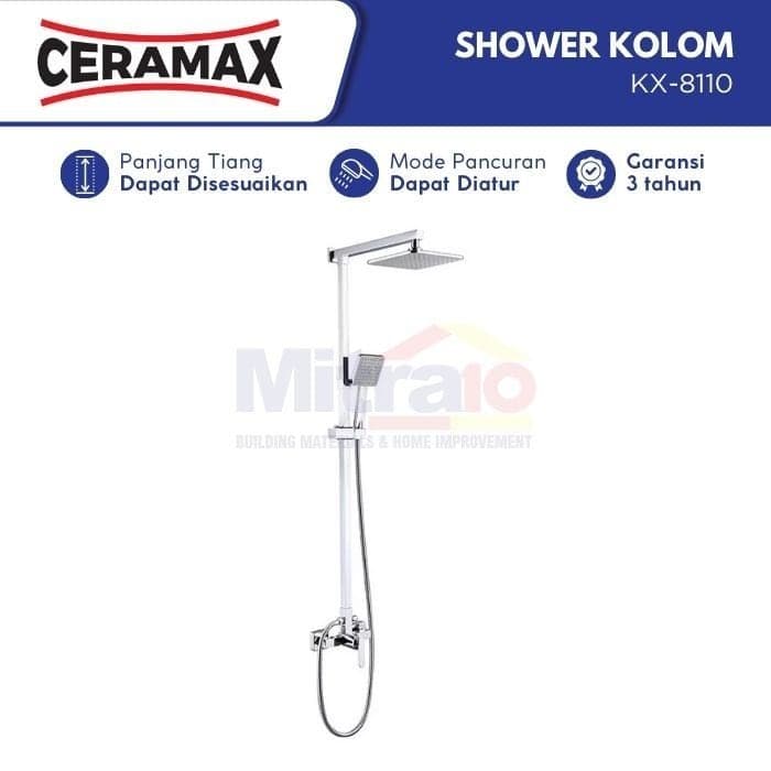 Ceramax Shower Tiang Kolom Stainless KX-8110 (Set) visual 2