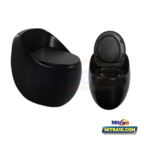 Ceramax Toilet duduk satu bagian siphonic Rhodes FSA0088 30 cm Hitam visual 2