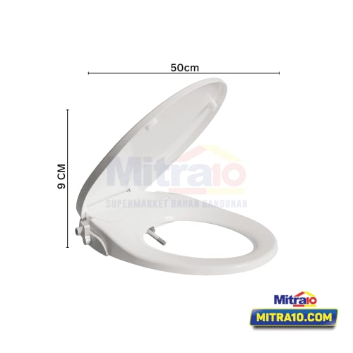 Ceramax Tutup Kloset Duduk Dengan Penyiram Izze V-SHAPE01 37cm x 50cm x 9cm Putih visual 2
