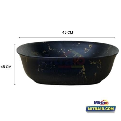 Ceramax Wastafel Atas Meja LYRA H460C100 Hitam visual 2