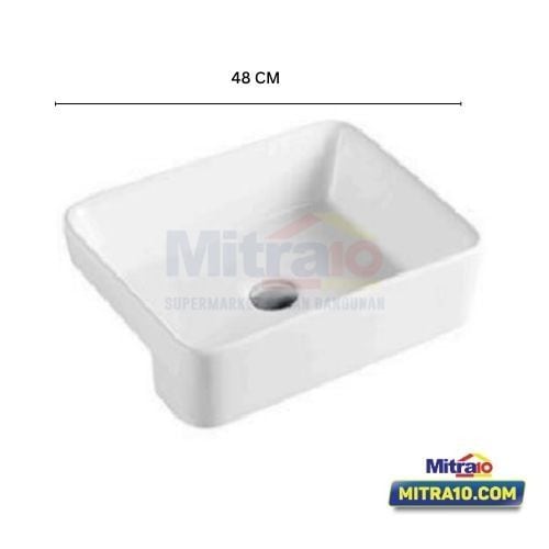 Ceramax Wastafel Atas Meja Samara H-260 ABV Putih visual 2
