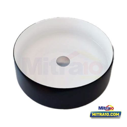 Ceramax Wastafel Atas Meja Sofi H-308 Putih Hitam Glossy visual 2