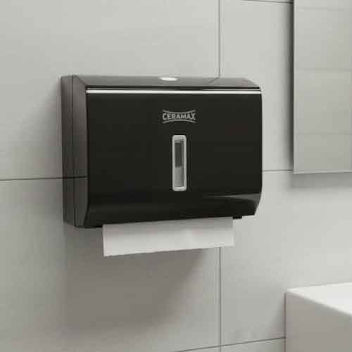 Kotak Tisu Dinding Ceramax HSD-E6007 Black Untuk Kamar Mandi visual 2