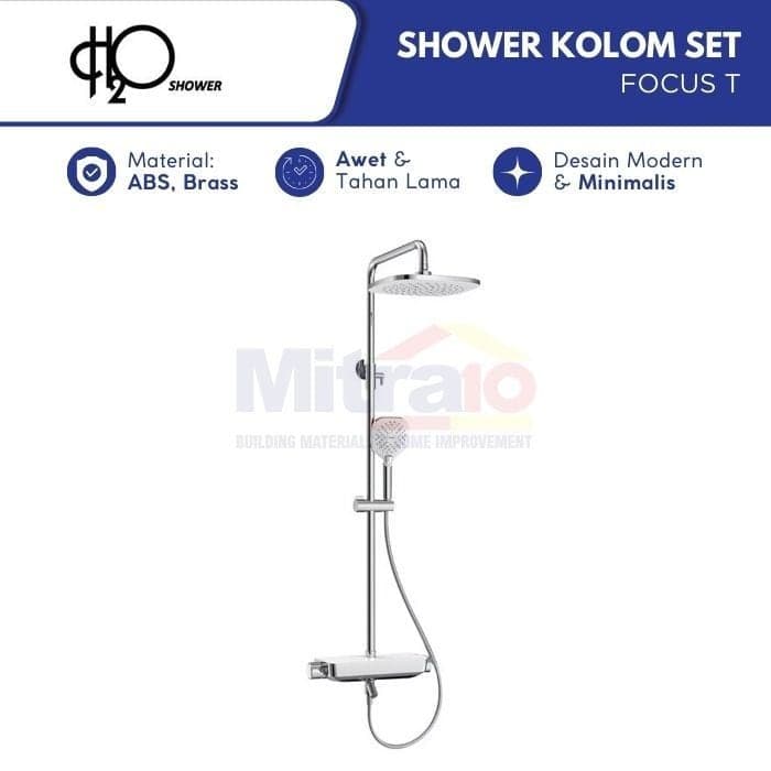 H20 Shower Tiang Kolom Dengan Rak Focus T (Set) visual 2