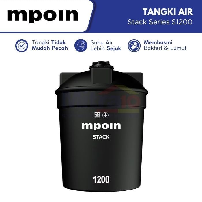 Mpoin Tangki Air Stack Series S1200 1200 L Hitam visual 2