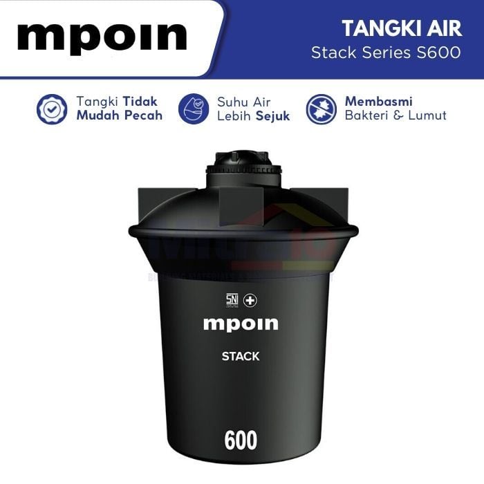 Mpoin Tangki Air Stack Series S600 600 L Hitam visual 2