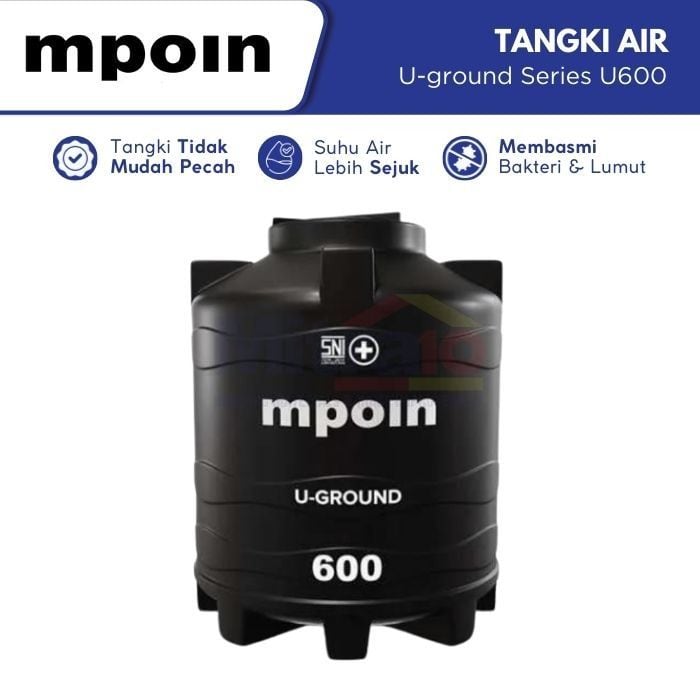 Mpoin Tangki Air U-ground Series U600 550 L Hitam visual 2