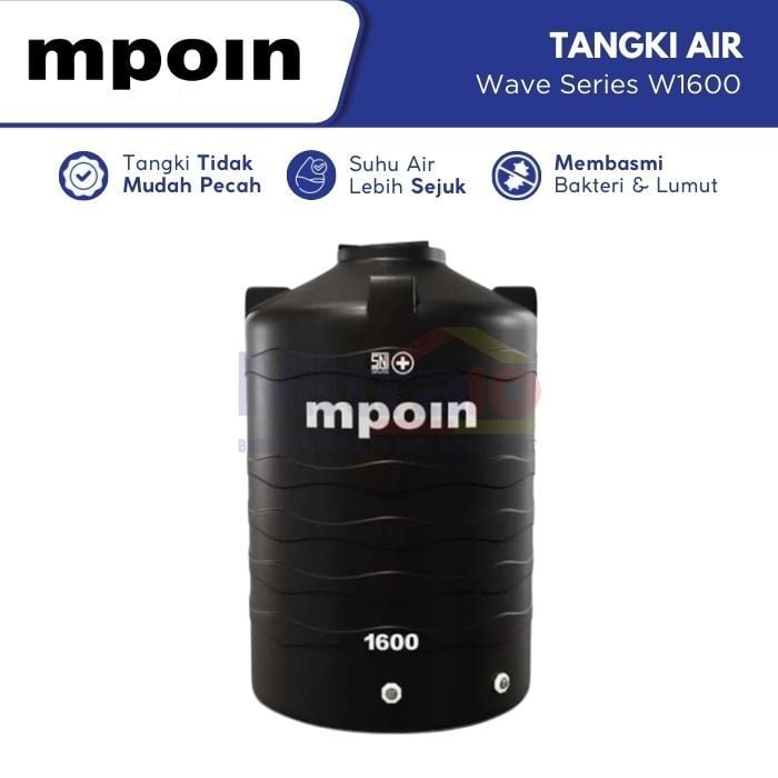 Mpoin Tangki Air Wave Series W1600 1600 L Hitam visual 2