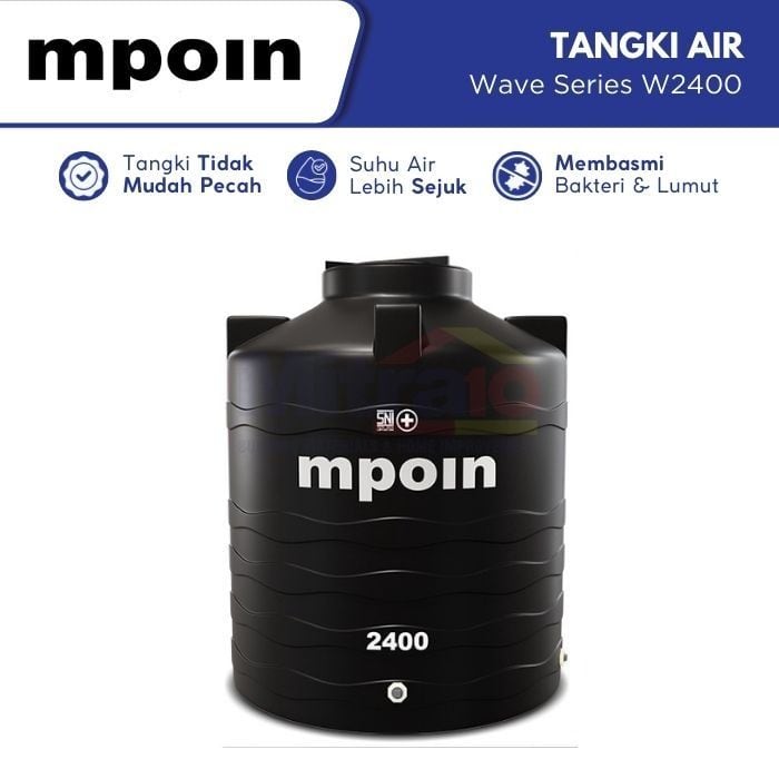 Mpoin Tangki Air Wave Series W2400 2300 L Hitam visual 2