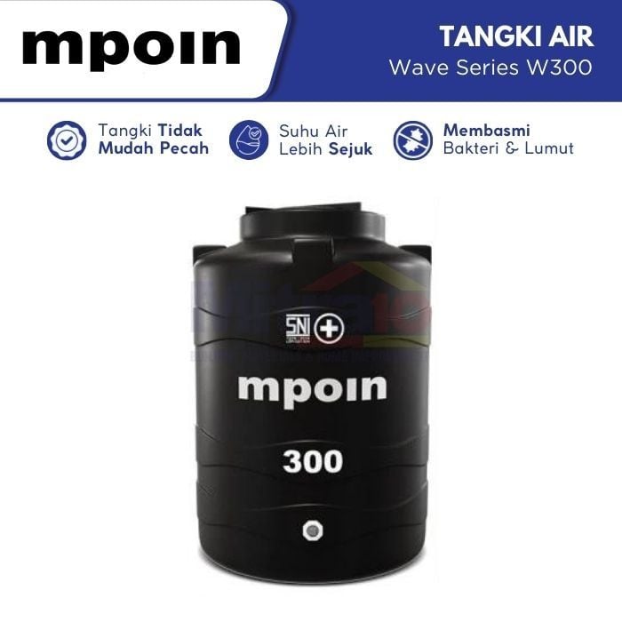 Mpoin Tangki Air Wave Series W300 250 L Hitam visual 2