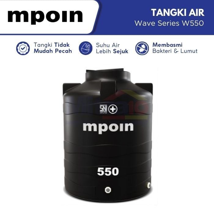 Mpoin Tangki Air Wave Series W550 550 L Hitam visual 2