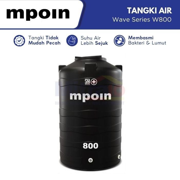 Mpoin Tangki Air Wave Series W800 750 L Hitam visual 2