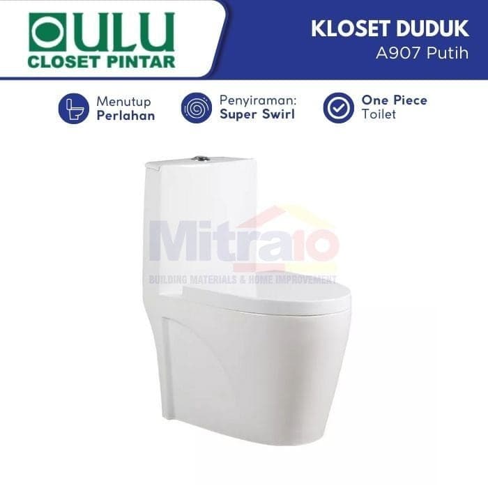 Oulu Kloset Duduk Satu Bagian A907 Putih visual 2
