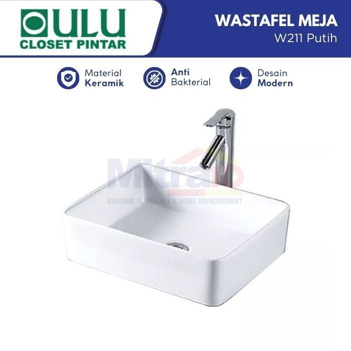 Oulu Wastafel Meja W211 Putih visual 2