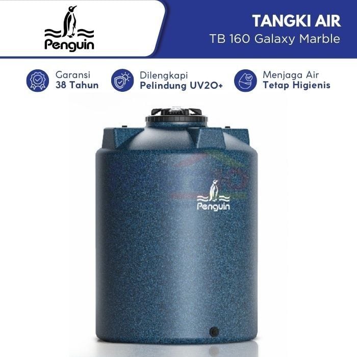 Penguin Tangki Air TB 160 1550 L Galaxy Marble Plastik (Pre Order) visual 2