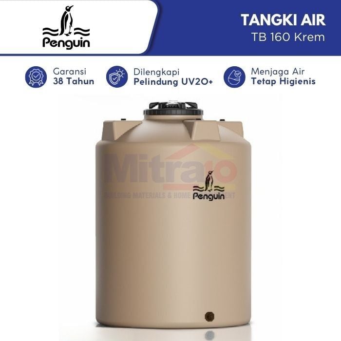 Penguin Tangki Air TB 160 1550 L Krem Plastik (Pre Order) visual 2
