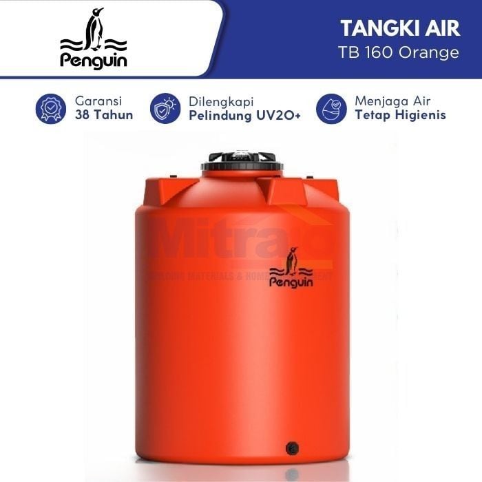Penguin Tangki Air TB 160 1550 L Orange Plastik (Pre Order) visual 2