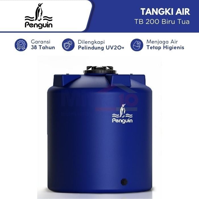 Penguin Tangki Air TB 200 2000 L Biru Tua Plastik (Pre Order) visual 2