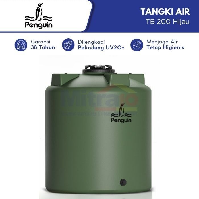 Penguin Tangki Air TB 200 2000 L Hijau Plastik (Pre Order) visual 2