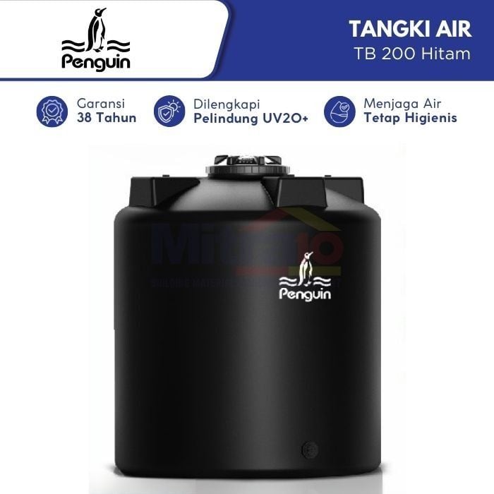 Penguin Tangki Air TB 200 2000 L Hitam Plastik (Pre Order) visual 2