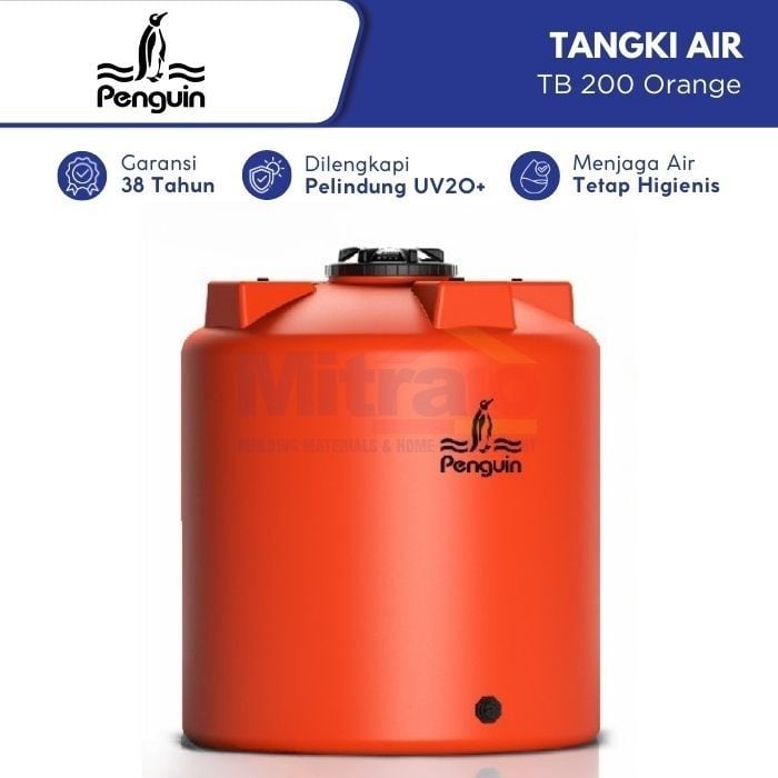 Penguin Tangki Air TB 200 2000 L Orange Plastik (Pre Order) visual 2