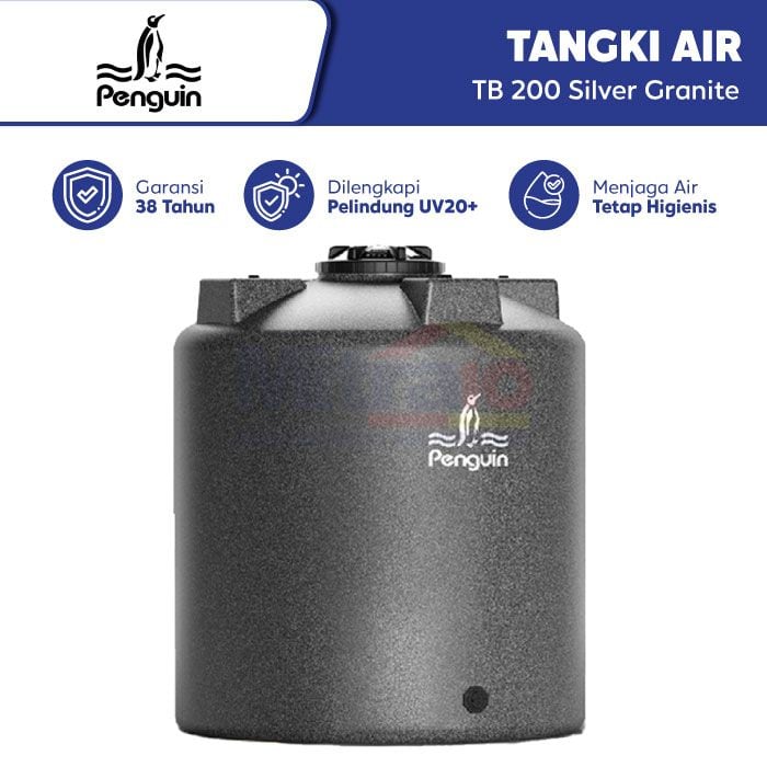 Penguin Tangki Air TB 200 2000 L Silver Granite Plastik (Pre Order) visual 2