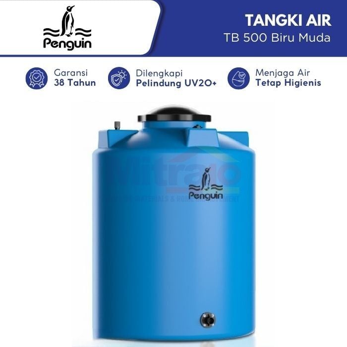 Penguin Tangki Air TB 500 5100 L Biru Muda Plastik (Pre Order) visual 2