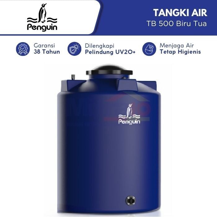Penguin Tangki Air TB 500 5100 L Biru Tua Plastik (Pre Order) visual 2