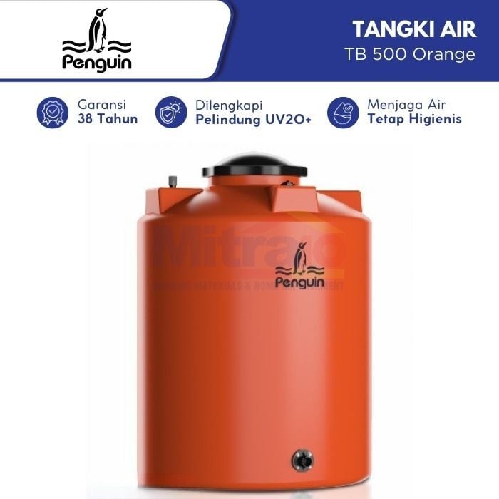 Penguin Tangki Air TB 500 5100 L Plastik Orange (Pre Order) visual 2