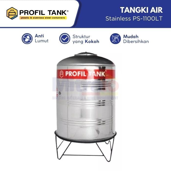 Profil Tangki Air Stainless PS-1100LT 1100 L visual 2