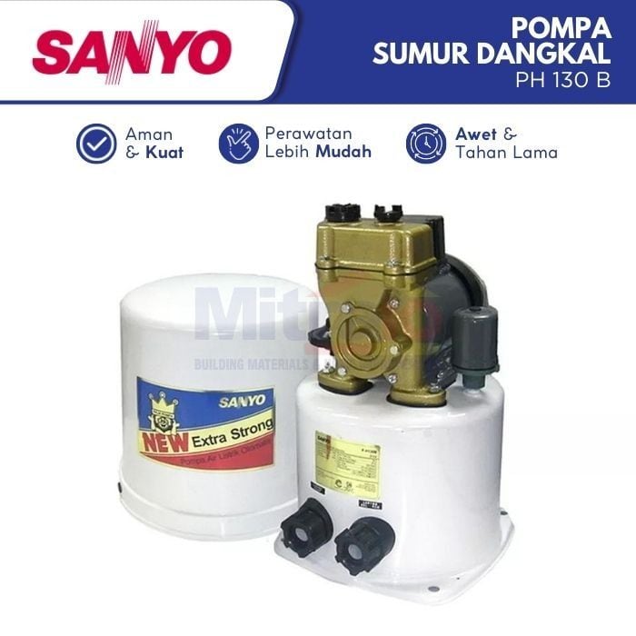 Sanyo Pompa Sumur Dangkal PH 130 B visual 2