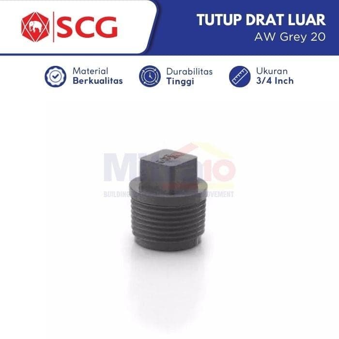Scg Plug Tutup Drat Luar Pvc Aw Grey 20 3/4 Inch visual 2