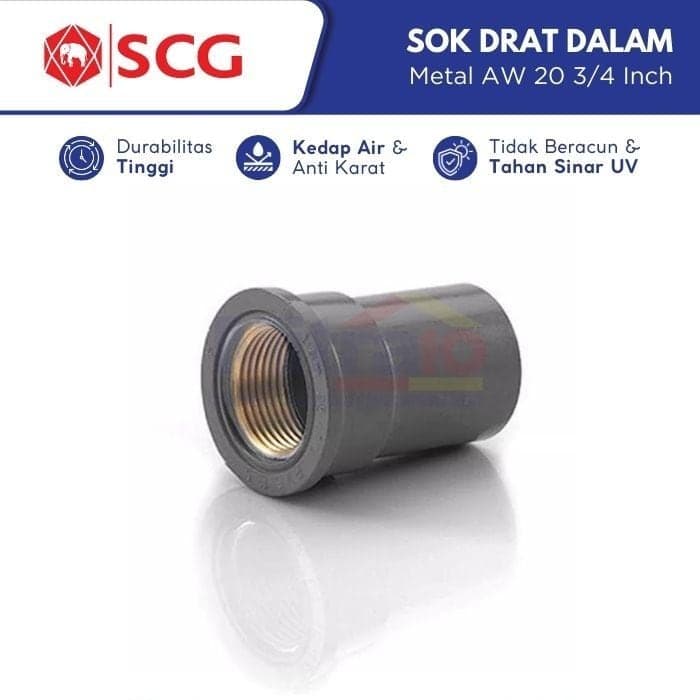 Scg Sok Drat Dalam Metal Aw 20 3/4 Inch Abu visual 2
