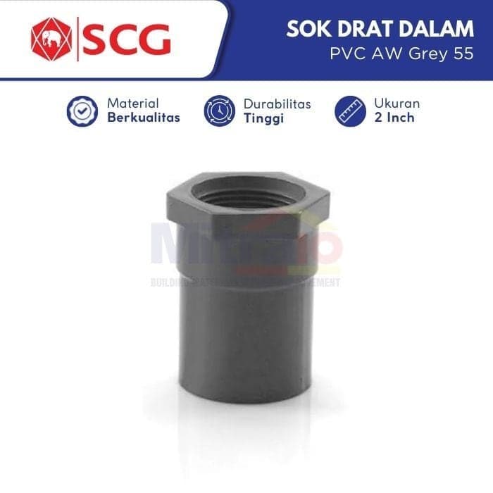 Scg Sok Drat Dalam Pvc Aw Grey 55 2 Inch visual 2