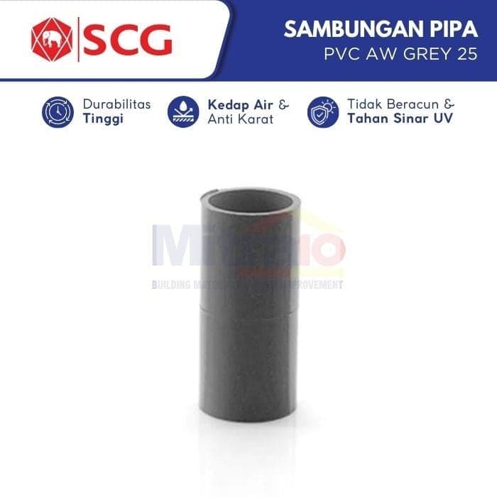 Scg Sok Pipa Sambungan Pipa Pvc Aw Grey 25 1 Inch visual 2