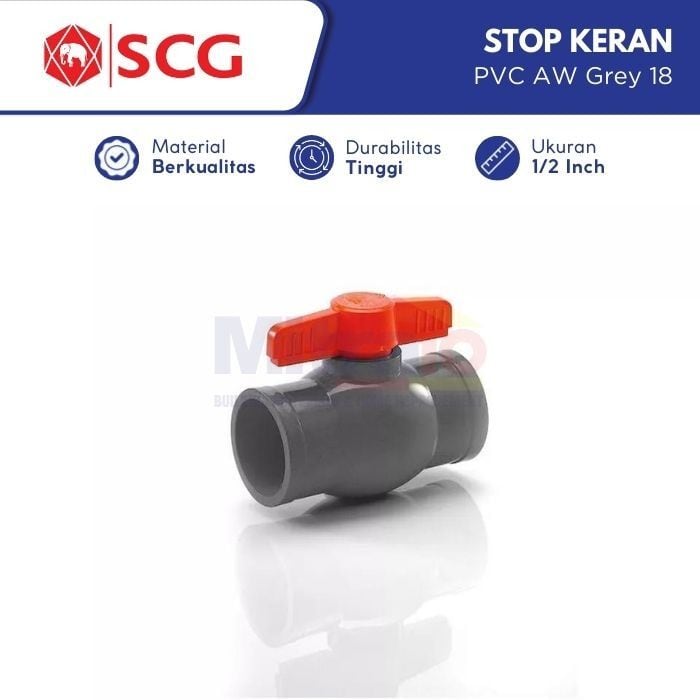Scg Stop Kran Pvc Aw Grey 18 1/2 Inch visual 2