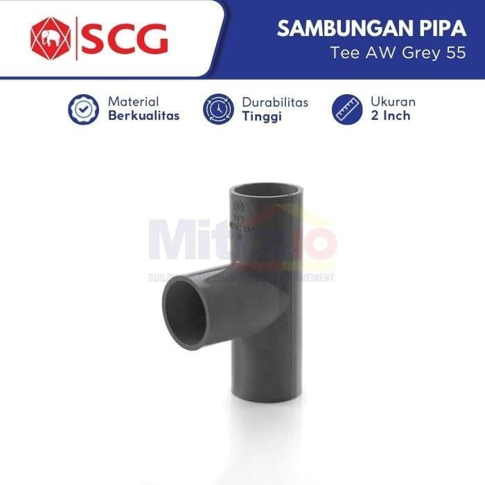 Scg Tee Sambungan Pipa Pvc Aw Grey 55 2 Inch visual 2