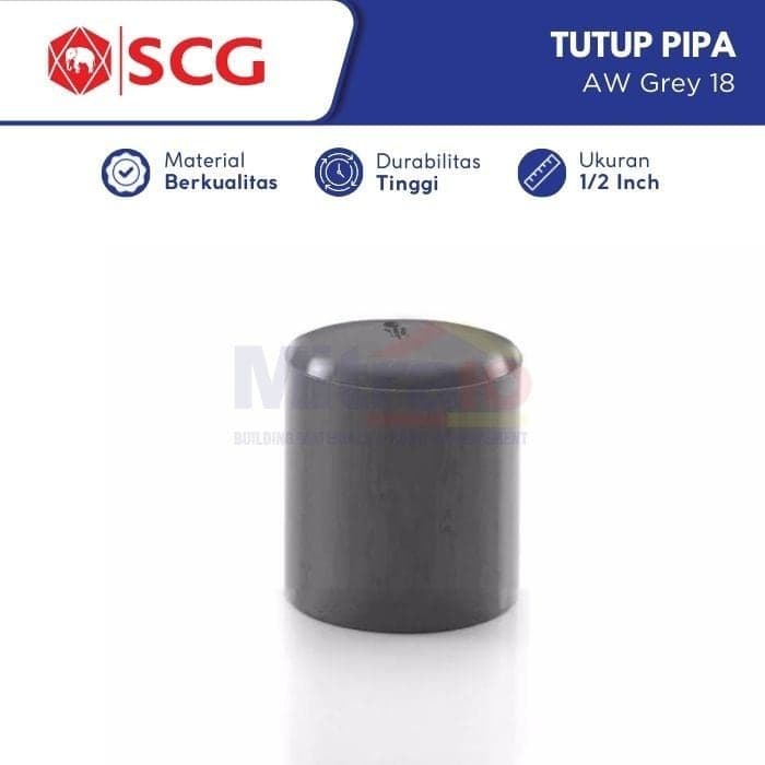 Scg Tutup Pipa Tanda Drat Aw Grey 18 1/2 Inch visual 2