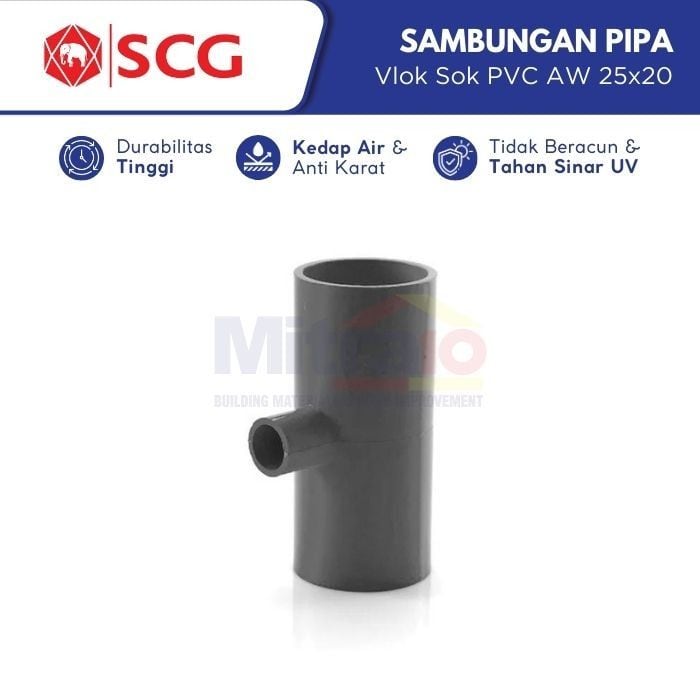 Scg Vlok Sok Sambungan Pipa Pvc Aw 25x20 - 1 x 3/4 Inch visual 2